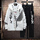 ホワイト01/ジャケット+ブラック/カジュアルパンツ