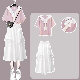 ピンク/Tシャツ+ホワイト/スカート