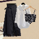 ブラック/キャミソール+ホワイト/シャツ+ブラック/スカート