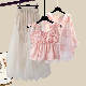 ピンク/タンクトップ＋ピンク/シャツ＋アイボリー/スカート