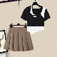 ブラック/Tシャツ+コーヒー/スカート