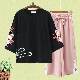 ブラック/Tシャツ+ピンク/パンツ