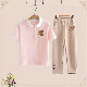 ピンク/Tシャツ+アイボリー/パンツ01