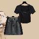 ブラック/Tシャツ+グレー/スカート