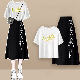 ホワイト02/Tシャツ+ブラック/スカート