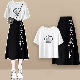 ホワイト05/Tシャツ+ブラック/スカート