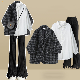 グレー/ジャケット+ホワイト/シャツ+ブラック/パンツ