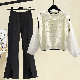 ホワイト/セーター+ブラック/パンツ