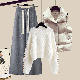 ホワイト/セーター+グレー/パンツ
