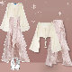 ホワイト/トップス+ピンク/キャミソール+ピンク/スカート