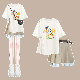 ホワイト01/Tシャツ+ベージュ/スカート