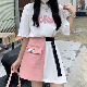 ホワイト/Ｔシャツ+ピンク/スカート